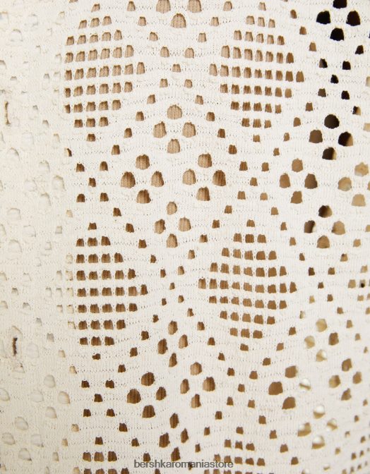 Bershka bărbați cămașă rustică cu mânecă scurtă alb Z86D2878 îmbrăcăminte