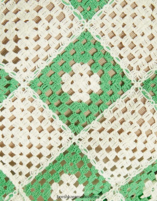 Bershka bărbați camasa rustica crosetata cu maneca scurta alb Z86D2865 îmbrăcăminte