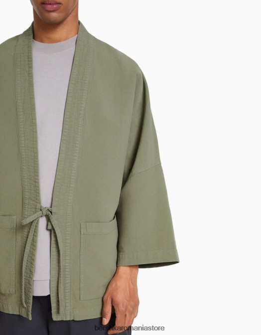 Bershka bărbați chimono cu maneca lunga cu buzunare kaki Z86D2883 îmbrăcăminte