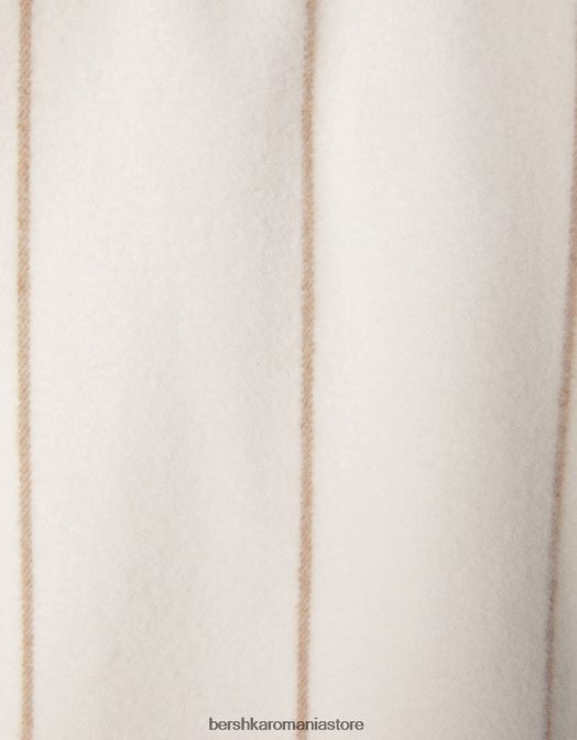 Bershka bărbați supracămașă cu dungi cremă Z86D2938 îmbrăcăminte