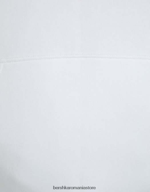 Bershka bărbați hanorac cu gluga alb Z86D3438 îmbrăcăminte