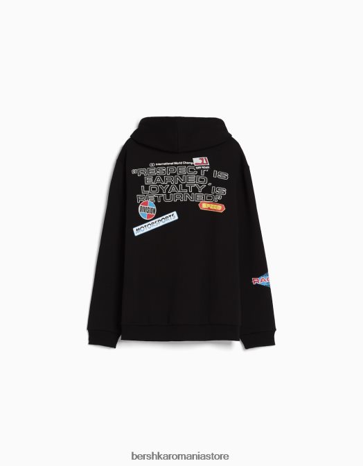 Bershka bărbați hanorac cu imprimeu curse negru Z86D2962 îmbrăcăminte