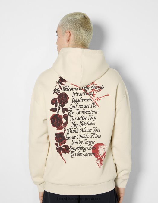 Bershka bărbați hanorac guns n\' roses cămilă Z86D2988 îmbrăcăminte