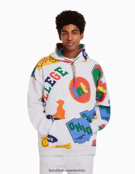 Bershka bărbați hanorac imprimat alte Z86D2960 îmbrăcăminte