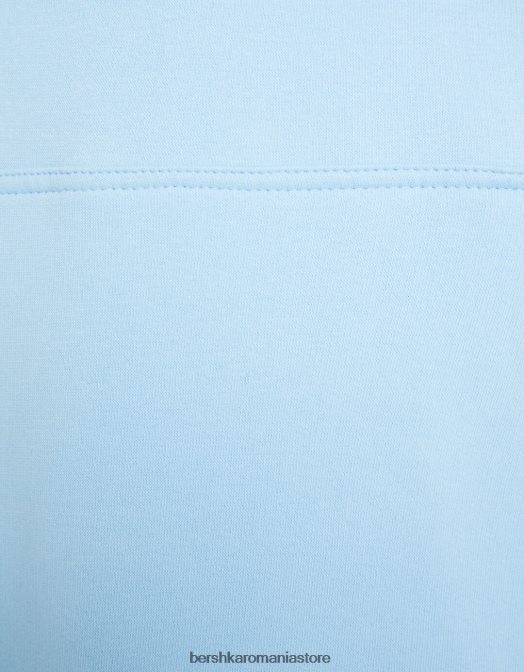 Bershka bărbați hanorac supradimensionat albastru deschis Z86D2951 îmbrăcăminte