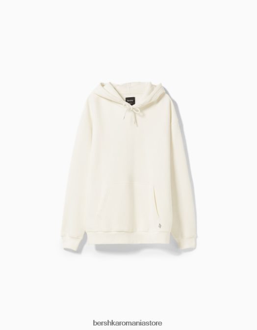 Bershka bărbați hanorac supradimensionat aproape alb Z86D2953 îmbrăcăminte