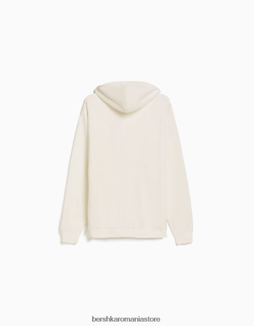 Bershka bărbați hanorac supradimensionat aproape alb Z86D2953 îmbrăcăminte