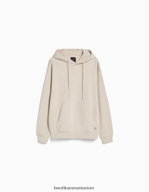 Bershka bărbați hanorac supradimensionat bej Z86D2956 îmbrăcăminte