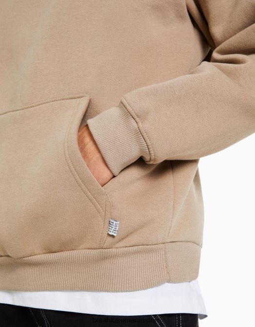 Bershka bărbați hanorac supradimensionat cămilă Z86D2959 îmbrăcăminte