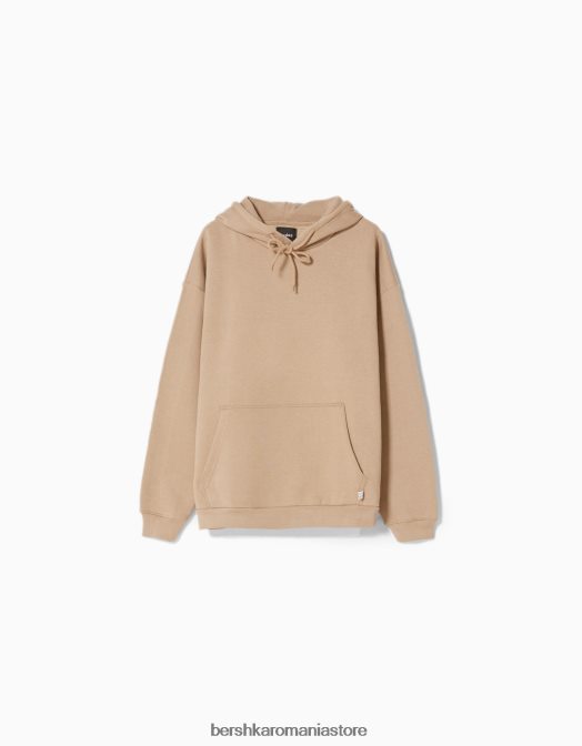 Bershka bărbați hanorac supradimensionat cămilă Z86D2959 îmbrăcăminte