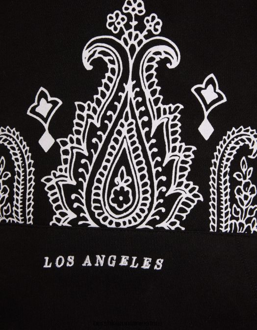 Bershka bărbați hanorac supradimensionat cu imprimeu paisley negru Z86D2982 îmbrăcăminte