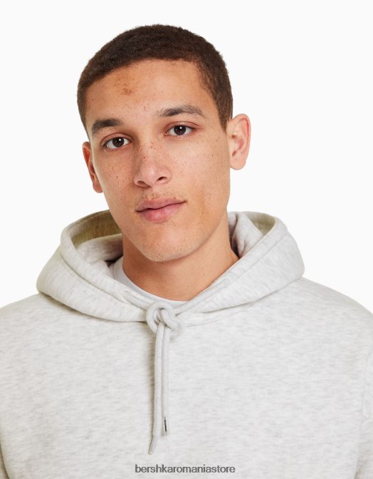 Bershka bărbați hanorac supradimensionat gri Z86D2957 îmbrăcăminte