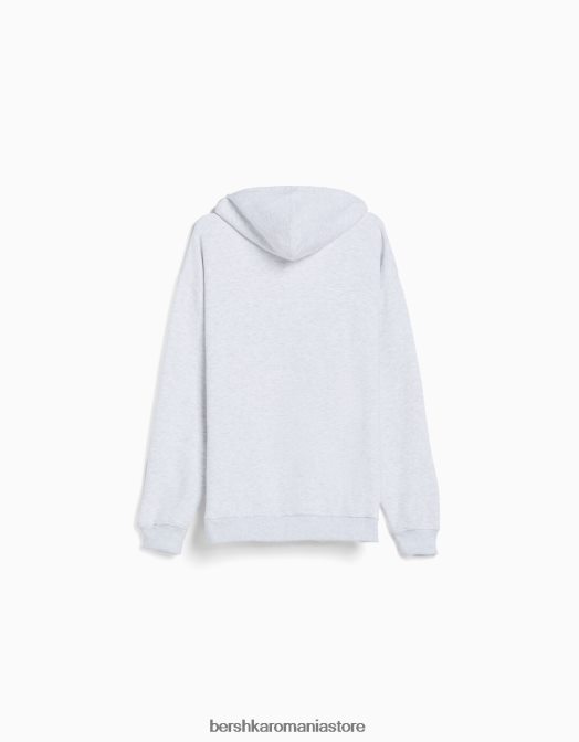 Bershka bărbați hanorac supradimensionat gri Z86D2957 îmbrăcăminte