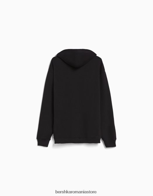 Bershka bărbați hanorac supradimensionat negru Z86D2952 îmbrăcăminte