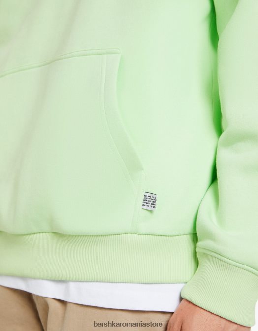 Bershka bărbați hanorac supradimensionat verde Z86D2954 îmbrăcăminte