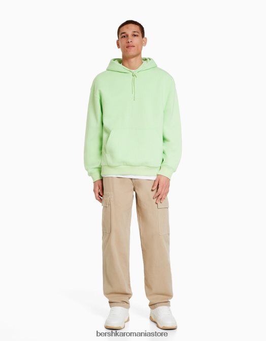 Bershka bărbați hanorac supradimensionat verde Z86D2954 îmbrăcăminte