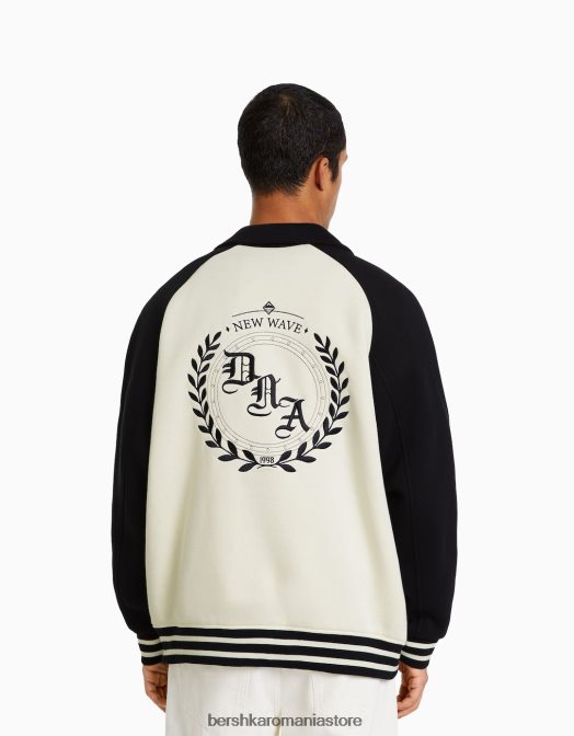 Bershka bărbați geaca din stofa contrastanta negru Z86D3097 îmbrăcăminte