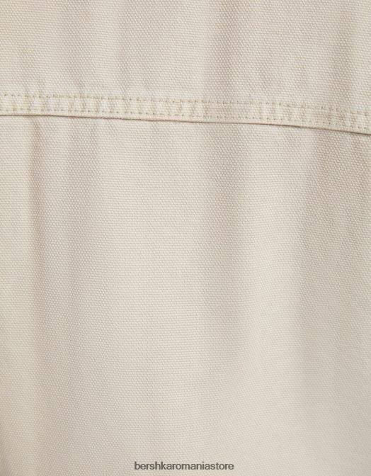 Bershka bărbați jachetă bomber din bumbac bej Z86D3104 îmbrăcăminte