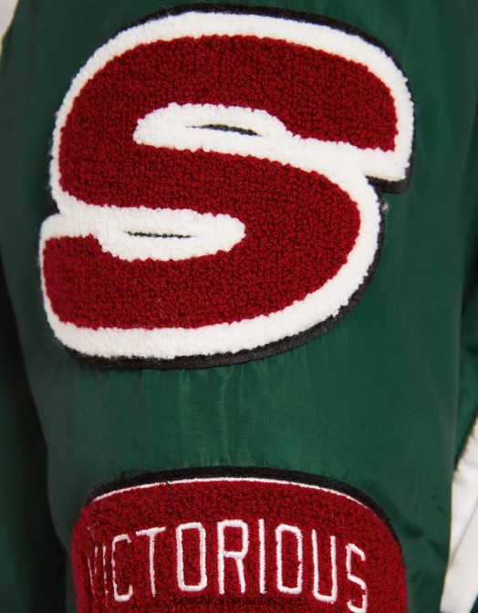 Bershka bărbați jachetă bomber matlasată imprimată verde Z86D3107 îmbrăcăminte