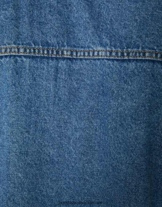 Bershka bărbați jachetă din denim cu căptușeală fleece albastru Z86D3101 îmbrăcăminte