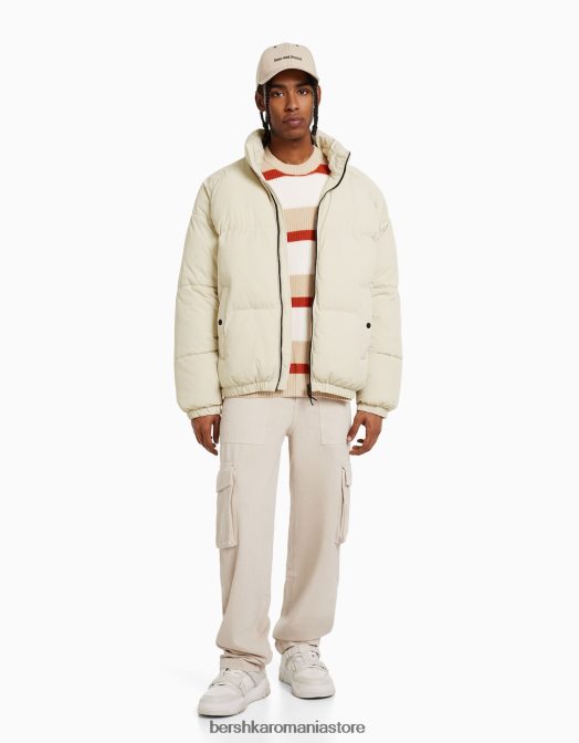 Bershka bărbați jachetă puf aproape alb Z86D3068 îmbrăcăminte