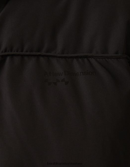 Bershka bărbați jachetă puf cu glugă negru Z86D3088 îmbrăcăminte