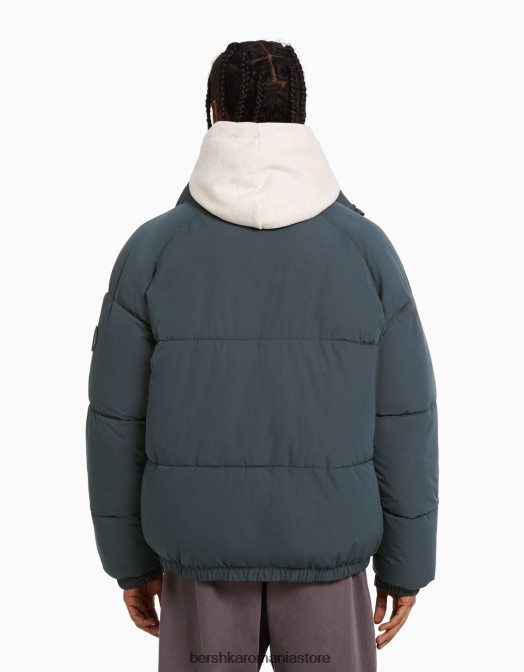 Bershka bărbați jachetă puf gri inchis Z86D3067 îmbrăcăminte