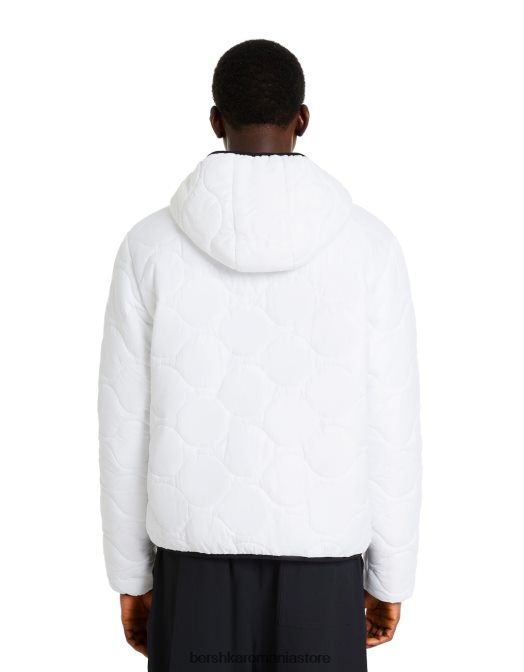Bershka bărbați jachetă pufă ușoară alb Z86D3057 îmbrăcăminte
