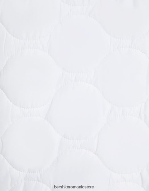 Bershka bărbați jachetă pufă ușoară alb Z86D3057 îmbrăcăminte