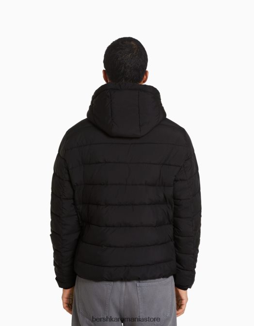 Bershka bărbați jachetă pufă ușoară negru Z86D3081 îmbrăcăminte