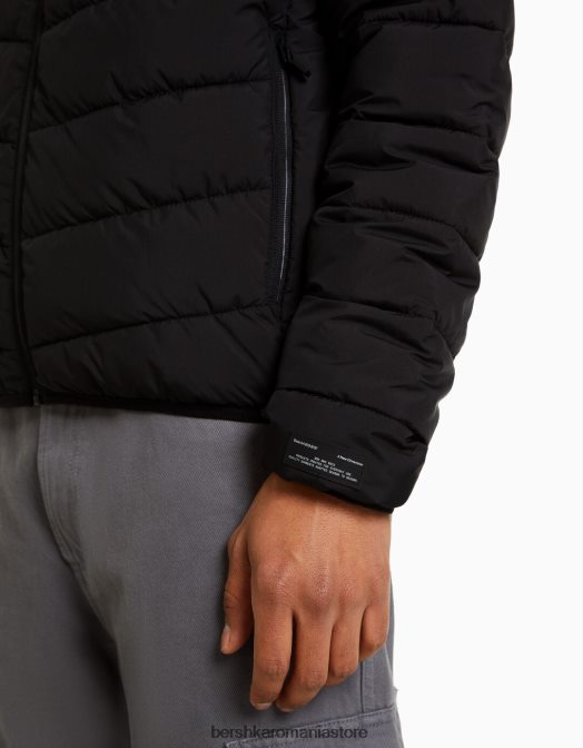 Bershka bărbați jachetă pufă ușoară negru Z86D3081 îmbrăcăminte