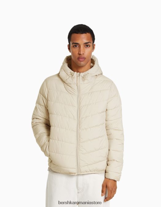 Bershka bărbați jachetă pufă ușoară piatră Z86D3078 îmbrăcăminte