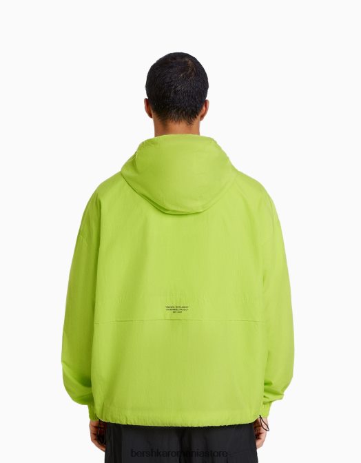 Bershka bărbați jachetă subțire din nailon lămâie verde Z86D3074 îmbrăcăminte