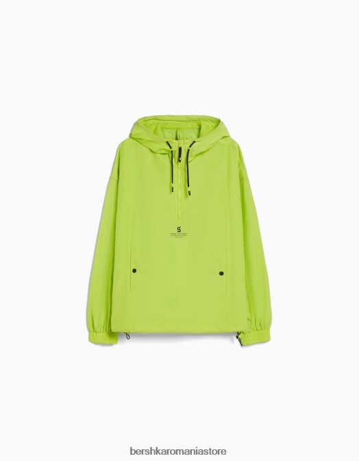 Bershka bărbați jachetă subțire din nailon lămâie verde Z86D3074 îmbrăcăminte