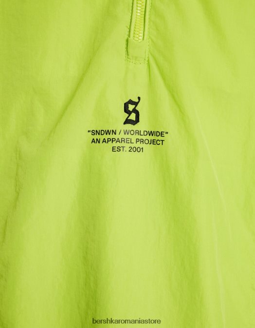 Bershka bărbați jachetă subțire din nailon lămâie verde Z86D3074 îmbrăcăminte