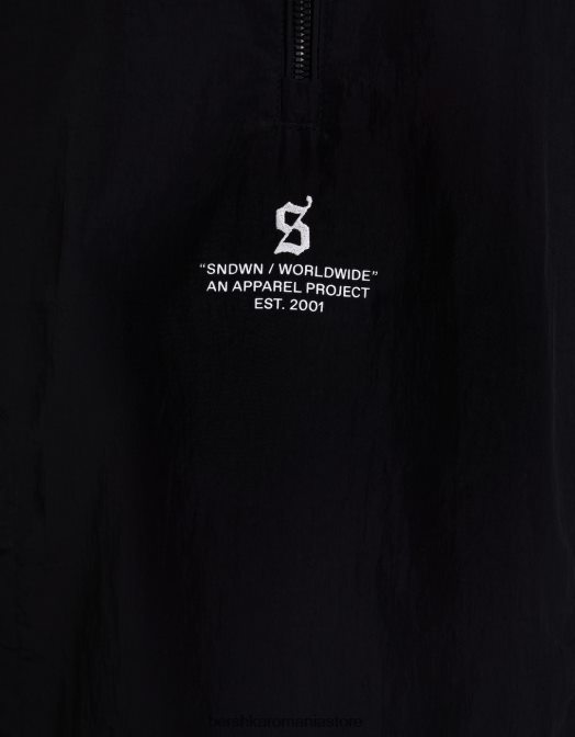 Bershka bărbați jachetă subțire din nailon negru Z86D3073 îmbrăcăminte