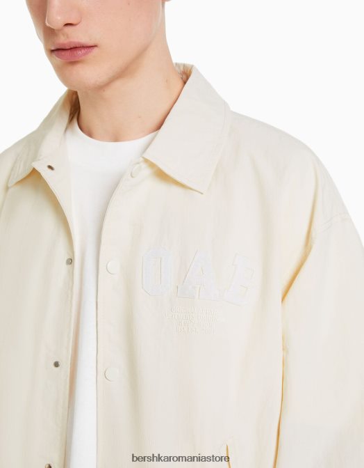 Bershka bărbați jachetă ușoară din nailon galben Z86D3086 îmbrăcăminte