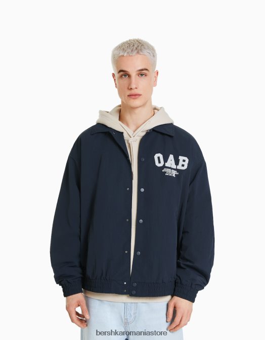 Bershka bărbați jachetă ușoară din nailon marina Z86D3085 îmbrăcăminte