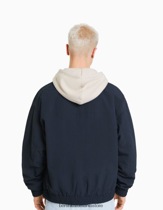 Bershka bărbați jachetă ușoară din nailon marina Z86D3085 îmbrăcăminte