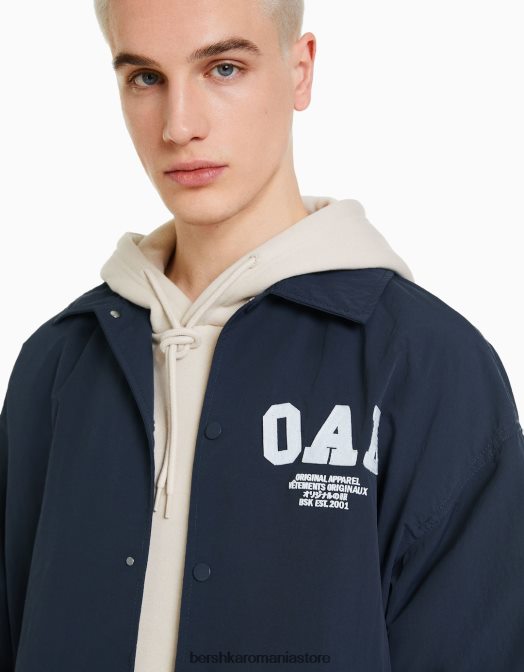 Bershka bărbați jachetă ușoară din nailon marina Z86D3085 îmbrăcăminte