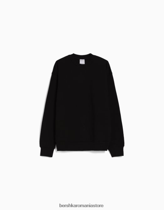 Bershka bărbați pulover cu decolteu negru Z86D2949 îmbrăcăminte