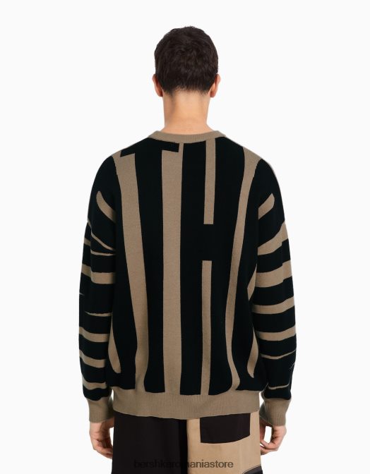 Bershka bărbați pulover cu slogan maro Z86D3010 îmbrăcăminte