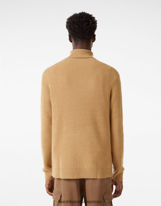 Bershka bărbați pulover gros cu gât înalt cămilă Z86D3017 îmbrăcăminte