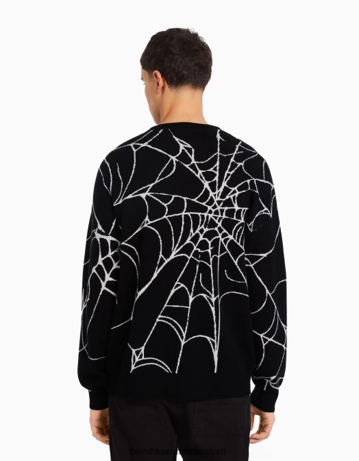 Bershka bărbați pulover imprimat negru Z86D3015 îmbrăcăminte