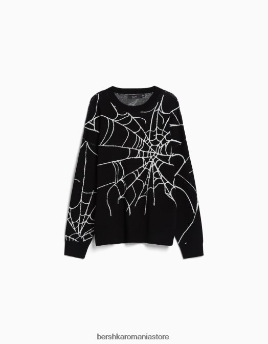 Bershka bărbați pulover imprimat negru Z86D3015 îmbrăcăminte