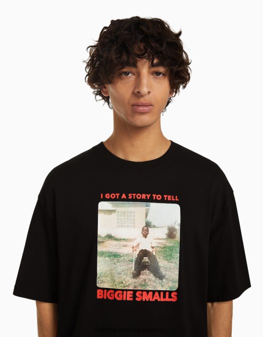 Bershka bărbați Celebrul mare. tricou cu mânecă scurtă tip boxy negru Z86D2813 îmbrăcăminte