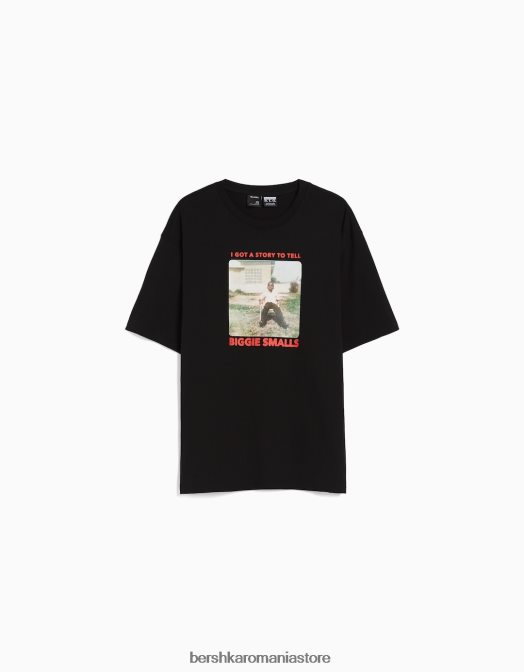 Bershka bărbați Celebrul mare. tricou cu mânecă scurtă tip boxy negru Z86D2813 îmbrăcăminte