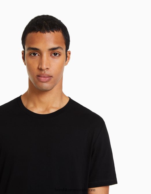 Bershka bărbați Pachet de 2 tricouri cu mânecă scurtă, cu croială normală multicolor Z86D2652 îmbrăcăminte