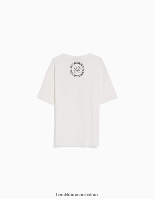 Bershka bărbați Tricou cu mânecă scurtă cu imprimeu rick & morty alb Z86D2856 îmbrăcăminte