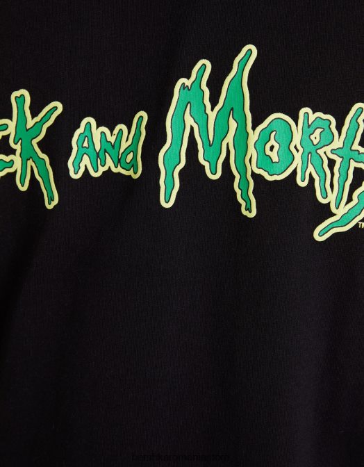 Bershka bărbați Tricou cu mânecă scurtă, cu imprimeu rick & morty negru Z86D2854 îmbrăcăminte